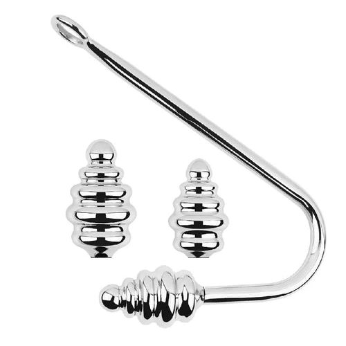 8826 GreatBenefit Ribbed Hook Anal Set Screw-in 0404
